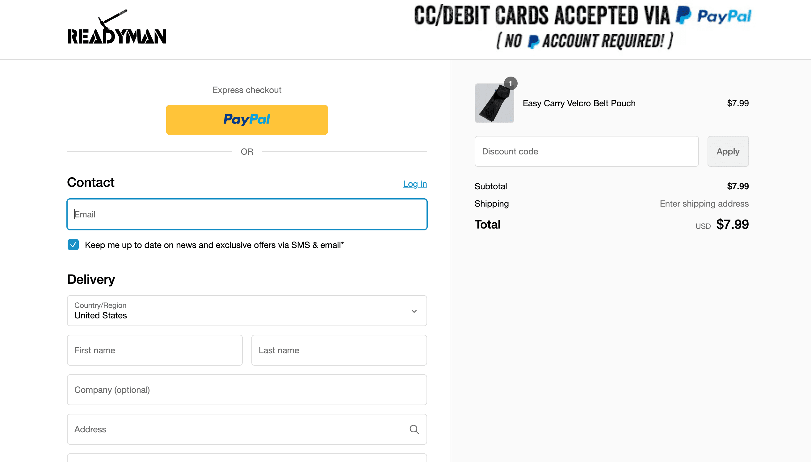 How to apply ReadyMan coupon code